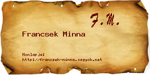 Francsek Minna névjegykártya